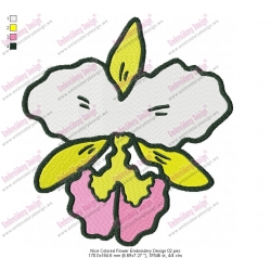 Nice Colored Flower Embroidery Design 02